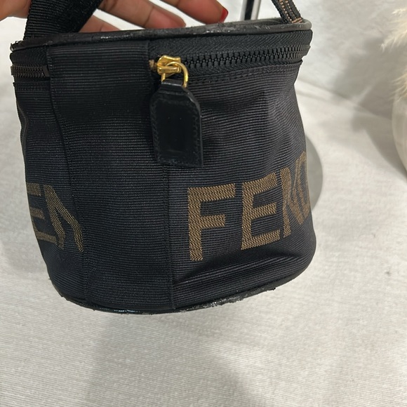 FENDI Vanity Cosmetic Pouch Canvas Black Auth 54858 - Picture 7 of 13